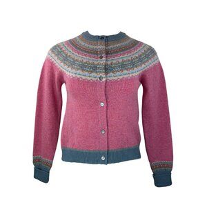 Eribe Pink Seamless Yoke Cardigan